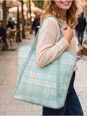 Waterproof Houndstooth Print Tote Bag